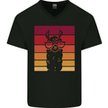 A Llama Wearing Shades Mens V-Neck Cotton T-Shirt Black