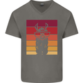 A Llama Wearing Shades Mens V-Neck Cotton T-Shirt Charcoal