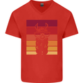 A Llama Wearing Shades Mens V-Neck Cotton T-Shirt Red