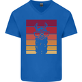 A Llama Wearing Shades Mens V-Neck Cotton T-Shirt Royal Blue