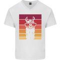 A Llama Wearing Shades Mens V-Neck Cotton T-Shirt White