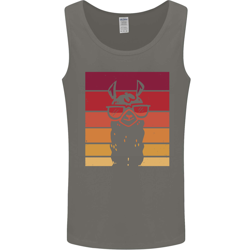 A Llama Wearing Shades Mens Vest Tank Top Charcoal