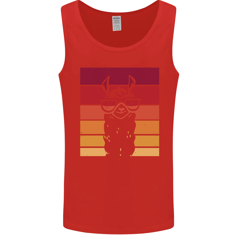 A Llama Wearing Shades Mens Vest Tank Top Red