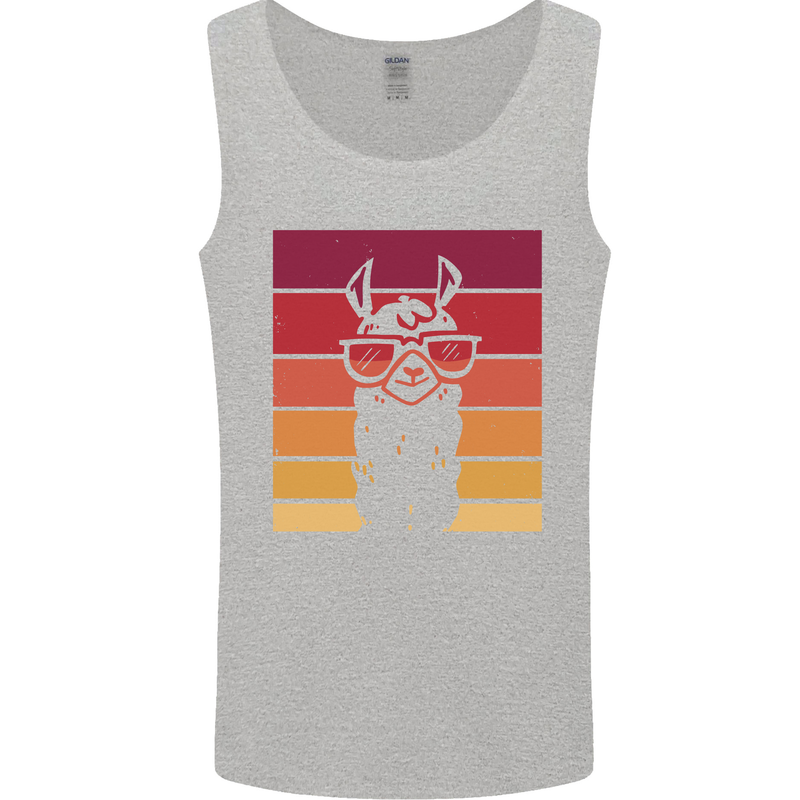 A Llama Wearing Shades Mens Vest Tank Top Sports Grey