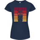 A Llama Wearing Shades Womens Petite Cut T-Shirt Navy Blue