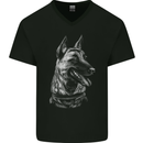 A Malinois Belga Dog Mens V-Neck Cotton T-Shirt Black