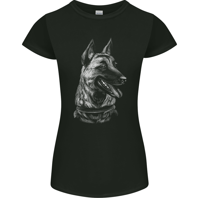 A Malinois Belga Dog Womens Petite Cut T-Shirt Black