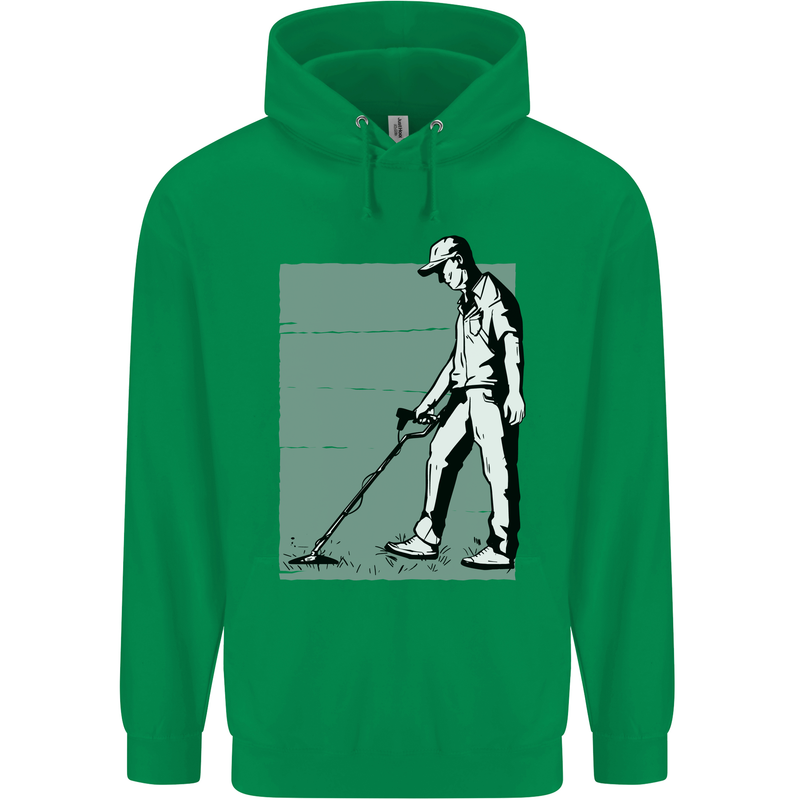 A Man Metal Detecting Detector Childrens Kids Hoodie Irish Green