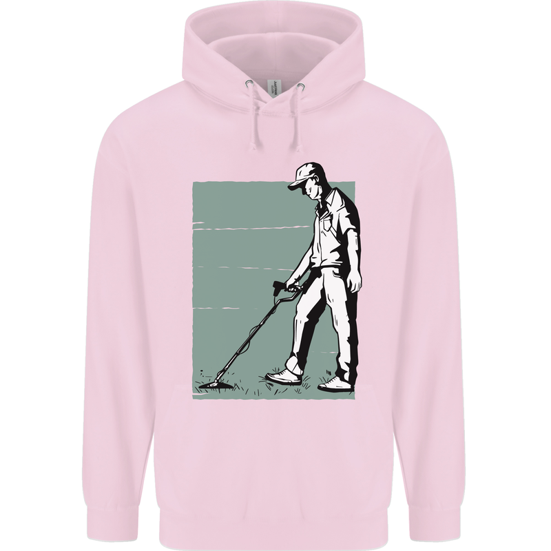 A Man Metal Detecting Detector Childrens Kids Hoodie Light Pink