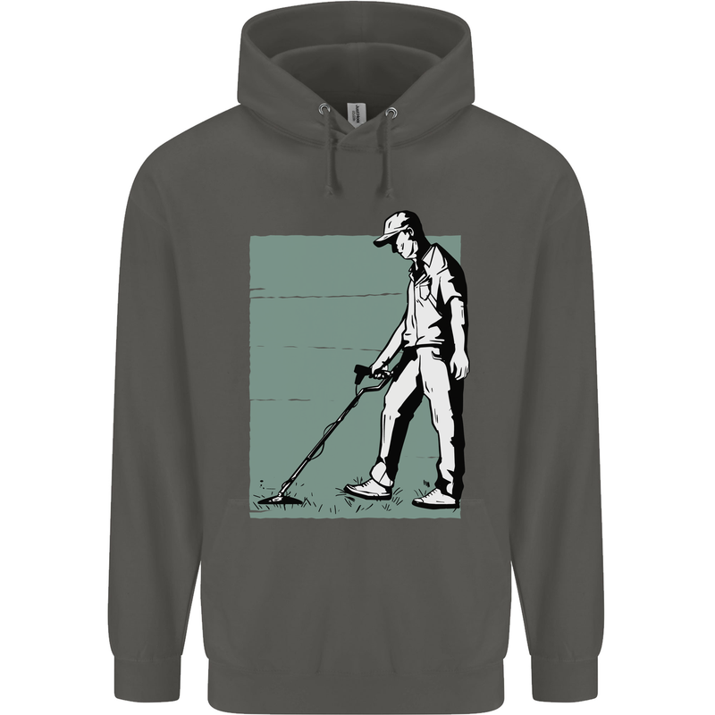 A Man Metal Detecting Detector Childrens Kids Hoodie Storm Grey