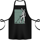 A Man Metal Detecting Detector Cotton Apron 100% Organic Black