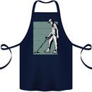 A Man Metal Detecting Detector Cotton Apron 100% Organic Navy Blue