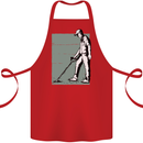 A Man Metal Detecting Detector Cotton Apron 100% Organic Red