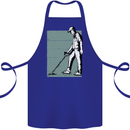 A Man Metal Detecting Detector Cotton Apron 100% Organic Royal Blue