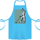 A Man Metal Detecting Detector Cotton Apron 100% Organic Turquoise