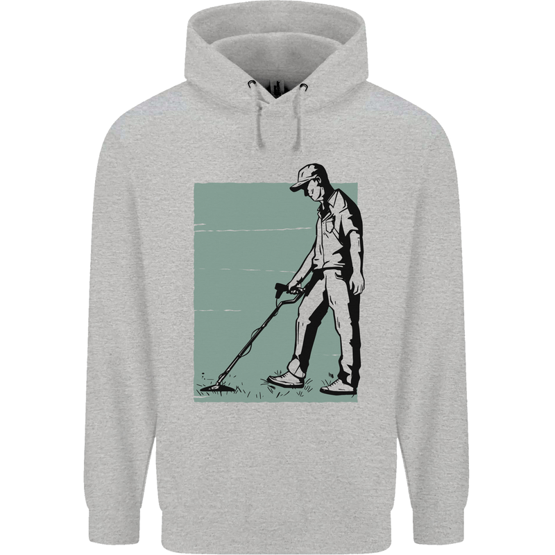 A Man Metal Detecting Detector Detect Childrens Kids Hoodie Sports Grey