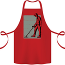 A Man Metal Detecting Detector Detect Cotton Apron 100% Organic Red