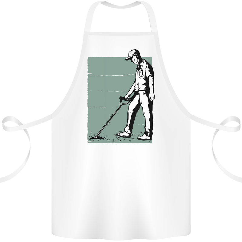 A Man Metal Detecting Detector Detect Cotton Apron 100% Organic White