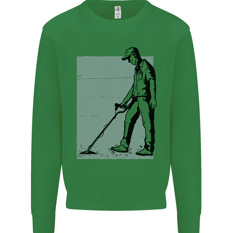 A Man Metal Detecting Detector Detect Kids Sweatshirt Jumper Irish Green