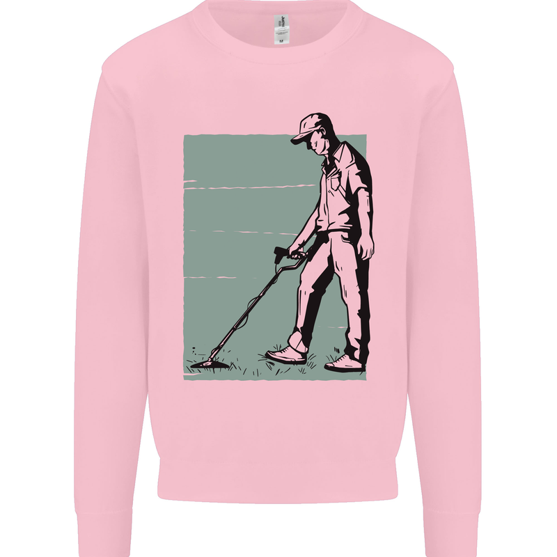 A Man Metal Detecting Detector Detect Kids Sweatshirt Jumper Light Pink