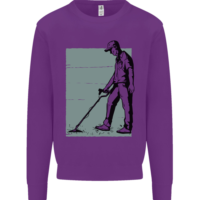 A Man Metal Detecting Detector Detect Kids Sweatshirt Jumper Purple