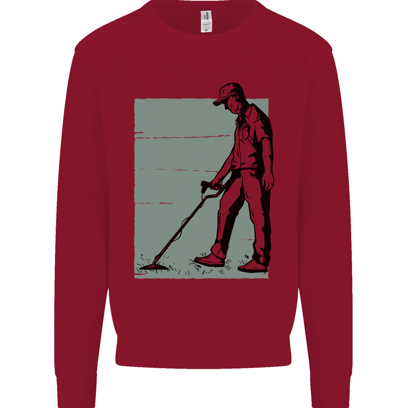 A Man Metal Detecting Detector Detect Kids Sweatshirt Jumper Red