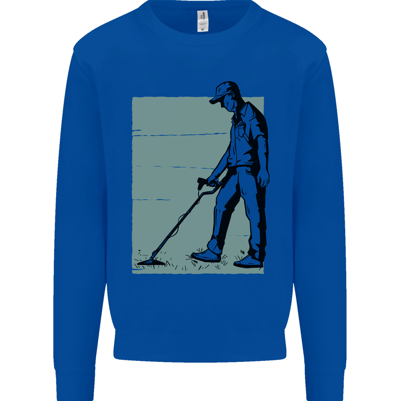 A Man Metal Detecting Detector Detect Kids Sweatshirt Jumper Royal Blue