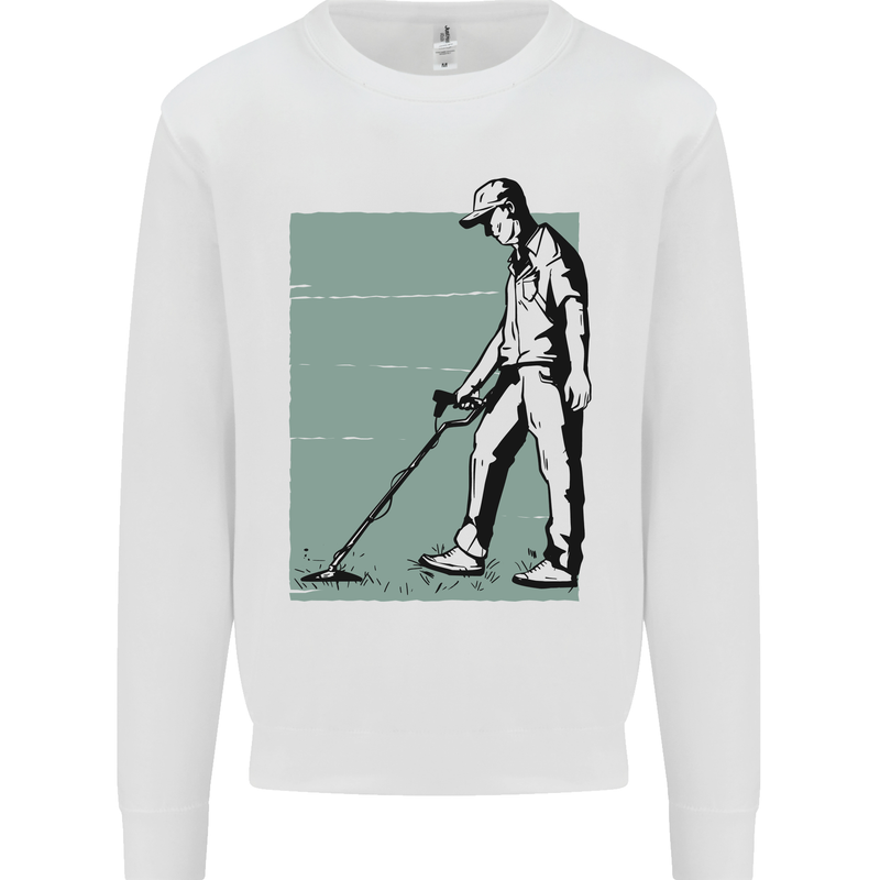 A Man Metal Detecting Detector Detect Kids Sweatshirt Jumper White