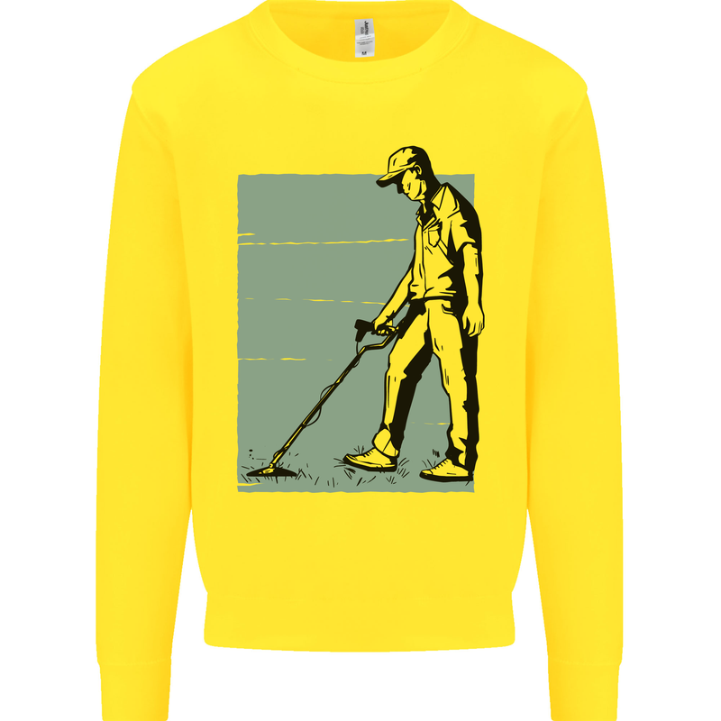 A Man Metal Detecting Detector Detect Kids Sweatshirt Jumper Yellow
