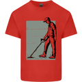 A Man Metal Detecting Detector Detect Kids T-Shirt Childrens Red