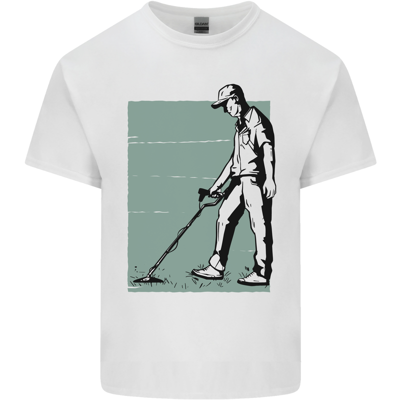 A Man Metal Detecting Detector Detect Kids T-Shirt Childrens White