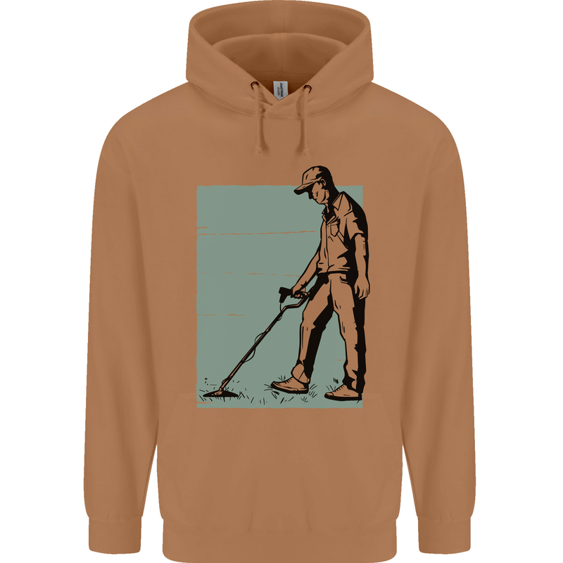 A Man Metal Detecting Detector Detect Mens 80% Cotton Hoodie Caramel Latte