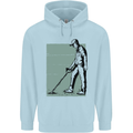 A Man Metal Detecting Detector Detect Mens 80% Cotton Hoodie Light Blue