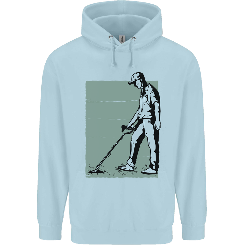 A Man Metal Detecting Detector Detect Mens 80% Cotton Hoodie Light Blue