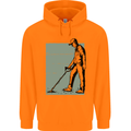 A Man Metal Detecting Detector Detect Mens 80% Cotton Hoodie Orange