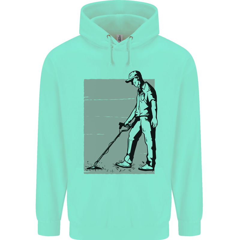 A Man Metal Detecting Detector Detect Mens 80% Cotton Hoodie Peppermint