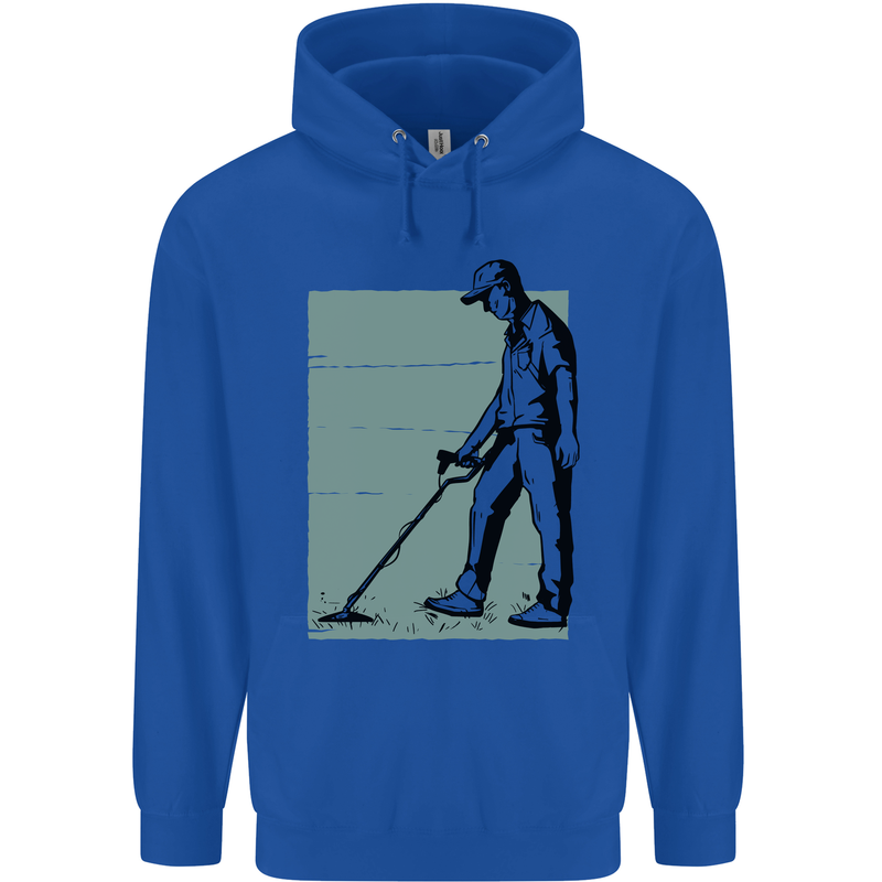 A Man Metal Detecting Detector Detect Mens 80% Cotton Hoodie Royal Blue