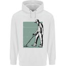 A Man Metal Detecting Detector Detect Mens 80% Cotton Hoodie White