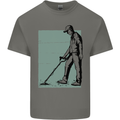 A Man Metal Detecting Detector Detect Mens Cotton T-Shirt Tee Top Charcoal