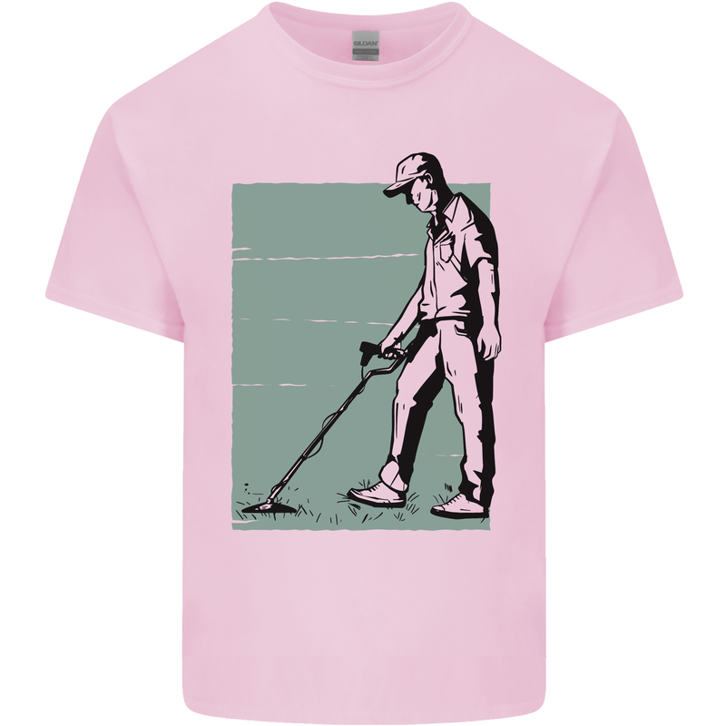 A Man Metal Detecting Detector Detect Mens Cotton T-Shirt Tee Top Light Pink