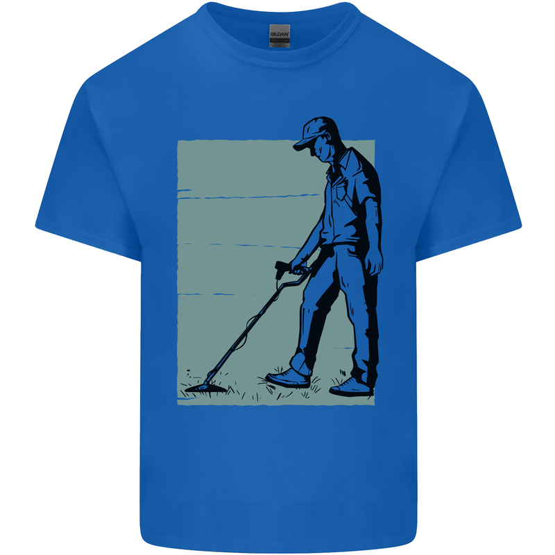 A Man Metal Detecting Detector Detect Mens Cotton T-Shirt Tee Top Royal Blue