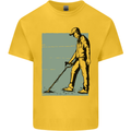 A Man Metal Detecting Detector Detect Mens Cotton T-Shirt Tee Top Yellow