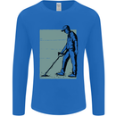 A Man Metal Detecting Detector Detect Mens Long Sleeve T-Shirt Royal Blue