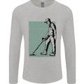 A Man Metal Detecting Detector Detect Mens Long Sleeve T-Shirt Sports Grey