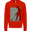 A Man Metal Detecting Detector Detect Mens Sweatshirt Jumper Bright Red