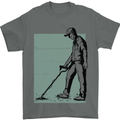 A Man Metal Detecting Detector Detect Mens T-Shirt 100% Cotton Charcoal