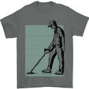 A Man Metal Detecting Detector Detect Mens T-Shirt 100% Cotton Charcoal