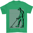 A Man Metal Detecting Detector Detect Mens T-Shirt 100% Cotton Irish Green