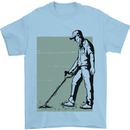 A Man Metal Detecting Detector Detect Mens T-Shirt 100% Cotton Light Blue