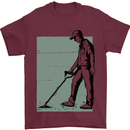 A Man Metal Detecting Detector Detect Mens T-Shirt 100% Cotton Maroon